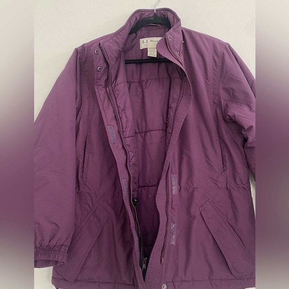 L.L. Bean Jacket Women Small Petite Deep Purple Penobscot Down Parka